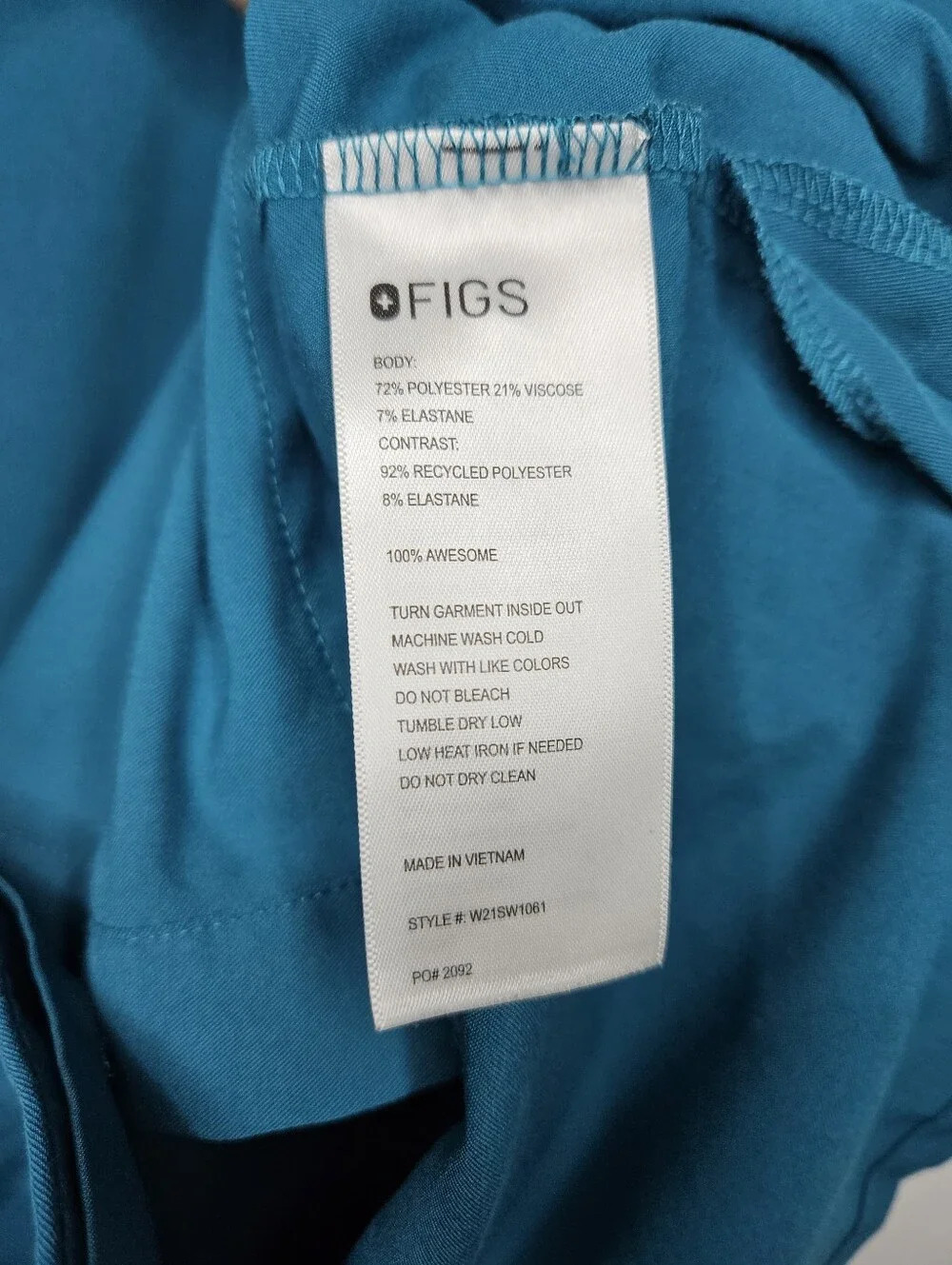 Figs Tela Top Pacific Blue Scrub Top Womens Technical Collection